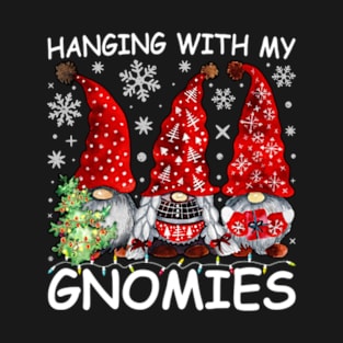 Hanging With My Gnomies Funny Christmas Gnome T-Shirt