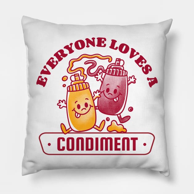 Everybody Loves a Condiment | Fun Retro Food Pillow by SLAG_Creative