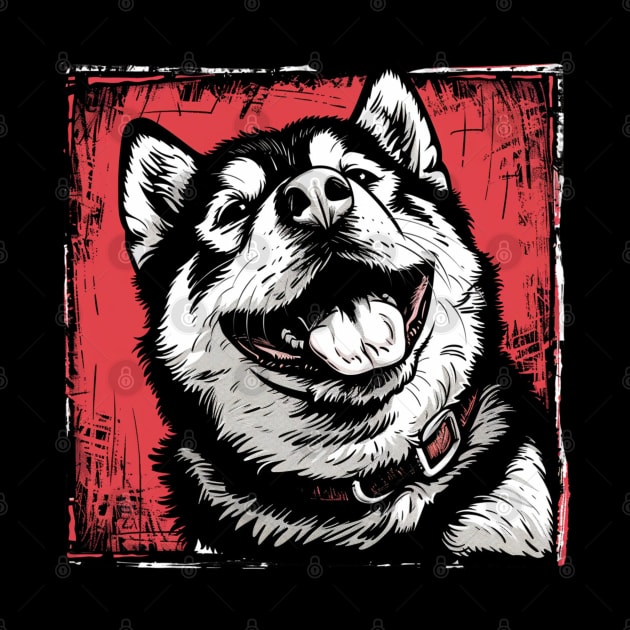 Retro Art Siberian Husky Dog Lover by June Sixteen
