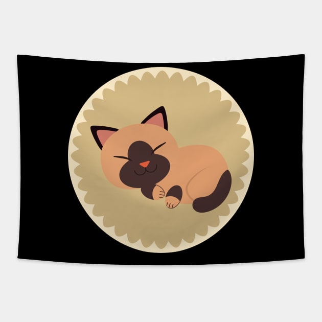 sleeping cat Tapestry by Johnny_Sk3tch