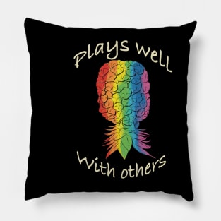 LQBTQ+ Poly Pride Pineapple - Plays well with others Pillow