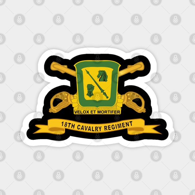 18th Cavalry Regiment w Br - Ribbon Magnet by twix123844