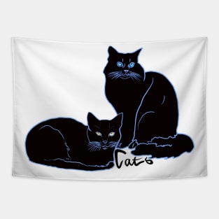 Two Black Cats Tapestry