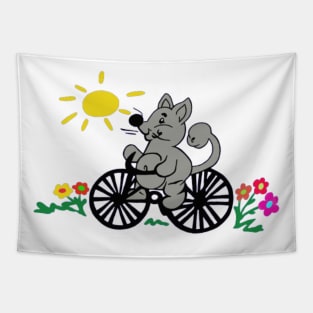 Rat riding bike Tapestry