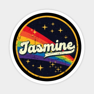 Jasmine // Rainbow In Space Vintage Grunge-Style Magnet