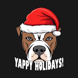 American Staffordshire Terrier Amstaff Christmas Gift Yappy Holidays Santa Dog T-Shirt