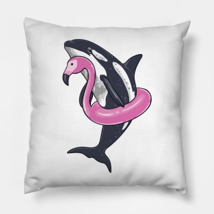 Funny Orca Flamingo Pool Party Men Women Kids Beach Summer Pillow