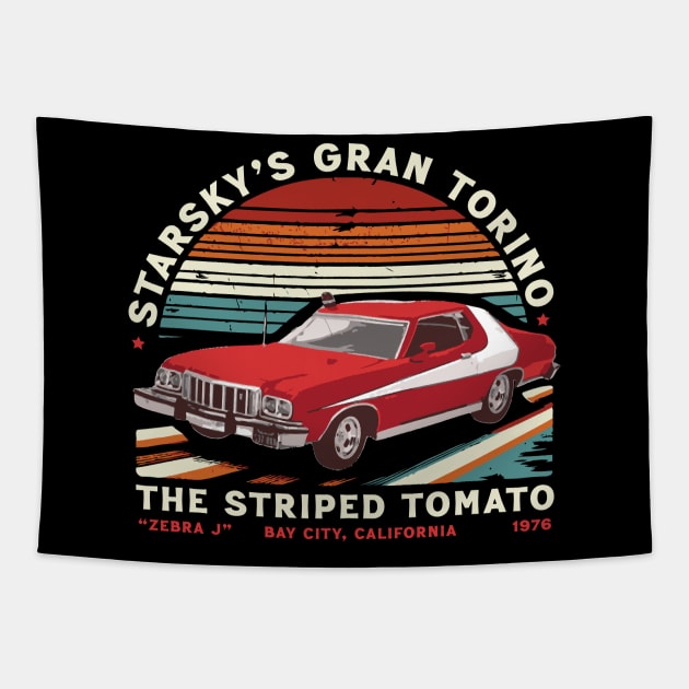 Starsky's Gran Torino /// Vintage 70s Fan Design Tapestry by Trendsdk