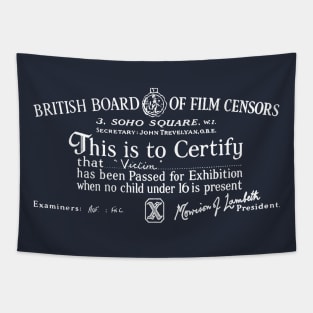 British Board of Film Censors Gives Victim an X Tapestry