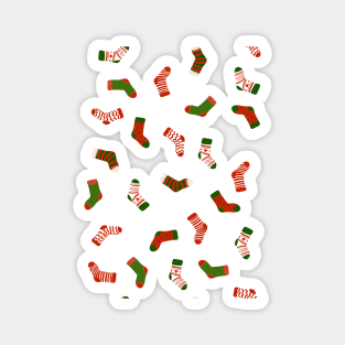 Christmas sock illustration, cute holiday pattern Magnet