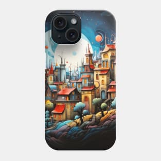 City Landscape Concept Abstract Colorful Scenery Painting Phone Case