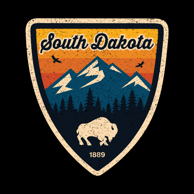 South Dakota 1889 Buffalo Wild Mountains Nature by SouthDakotaGifts