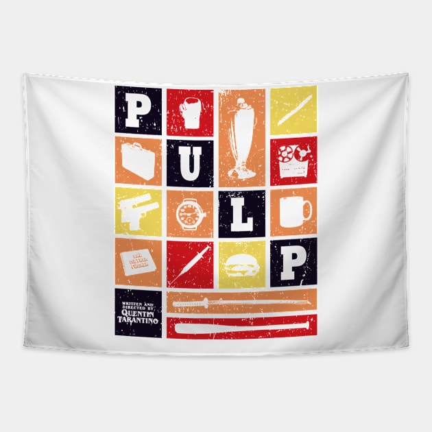 Pulp Fiction Colors Tapestry by TKsuited