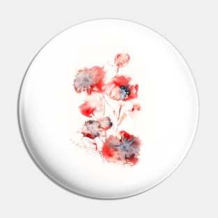 Red poppies Pin