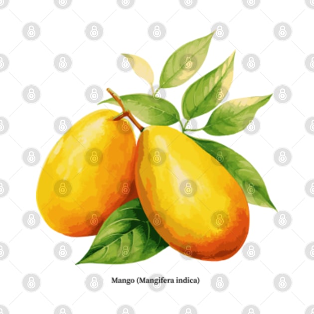 Botanical illustration of Mango (Mangifera indica) by VEKULI