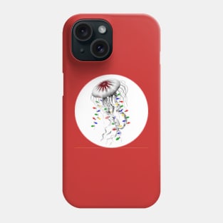 Jellyfish with festive Christmas lights Phone Case