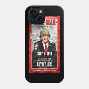 UNCLE SCAM WANTS YOU - The Donald Trump Cadet Bone Spurs Recruiting Poster - Humorous AntiTrump Mashup of Famous "Uncle Sam Wants You" War of 1812 War-era Poster - Trump as Criminal Traitor for Putin/Russia - Sure to Get Laughs and Drive Trumpers Crazy! Phone Case