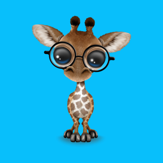 Cute Curious Baby Giraffe Wearing Glasses - Baby Giraffe - Phone Case
