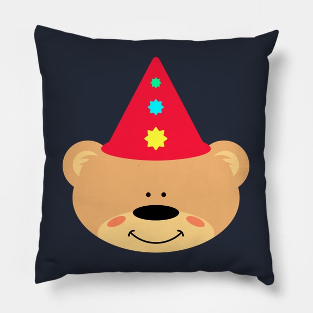 Teddy bear clown Pillow by schlag.art