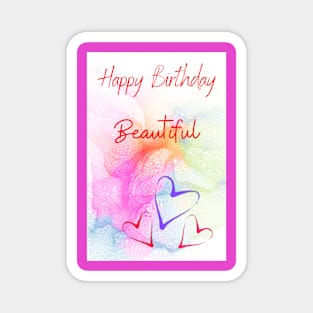 Happy birthday and Abstract Design Magnet