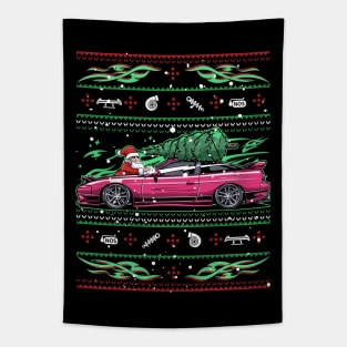 Christmas Ugly Nissan Silvia S13! Best Car Guy Gift! SChassis! Tapestry