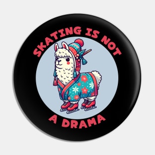 Ice skating llama Pin