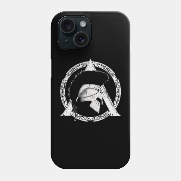 Leonidas Helmet and Sparta Symbol Phone Case by NicGrayTees