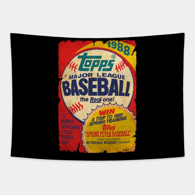 VINTAGE BASEBALL - TOPPS CARDS RETRO 1988 Tapestry by kedaiadon