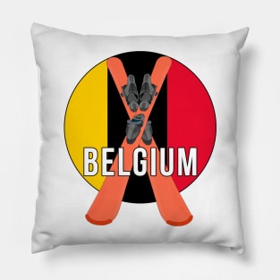 Cool Ski Flag of Belgium Pillow