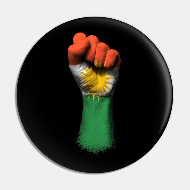 Flag of Kurdistan on a Raised Clenched Fist Pin by jeffbartels