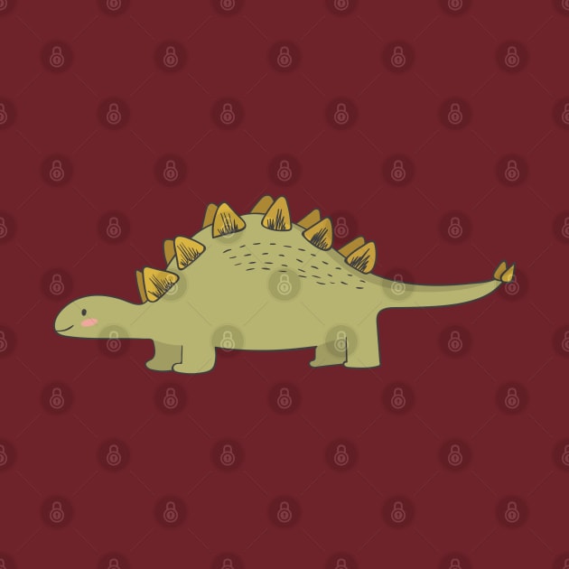 CUTE STEGOSAURUS (STEGOSAUR) DINOSAUR ILLUSTRATION by CliffordHayes