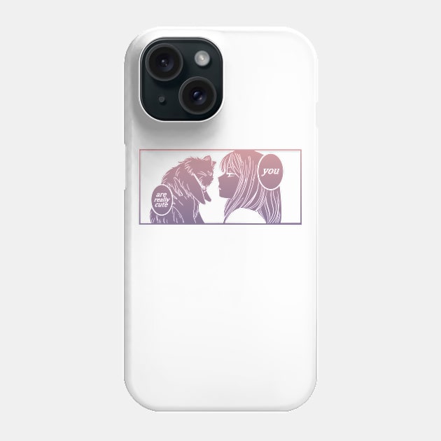 anime girl and cat Phone Case by TouchMeCloser 