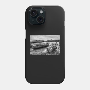 Black And White Derwentwater Wooden Rowing Boats Phone Case
