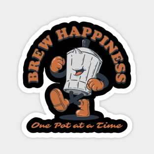Whimsical Mocapot Mascot - Brewing Happiness One Pot at a Time! Magnet