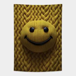 smiley face on yellow background Tapestry