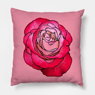 Cottage Core, Rose Flower Outline Pillow