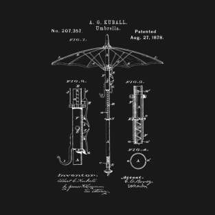 Vintage Umbrella Patent Art c1878 T-Shirt T-Shirt