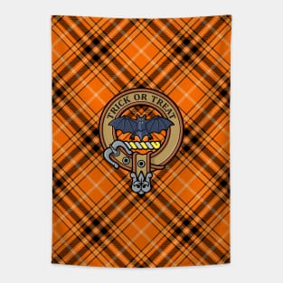 Halloween Crest over Tartan Tapestry