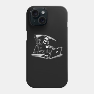 Grim reaper, coffee and cat Phone Case