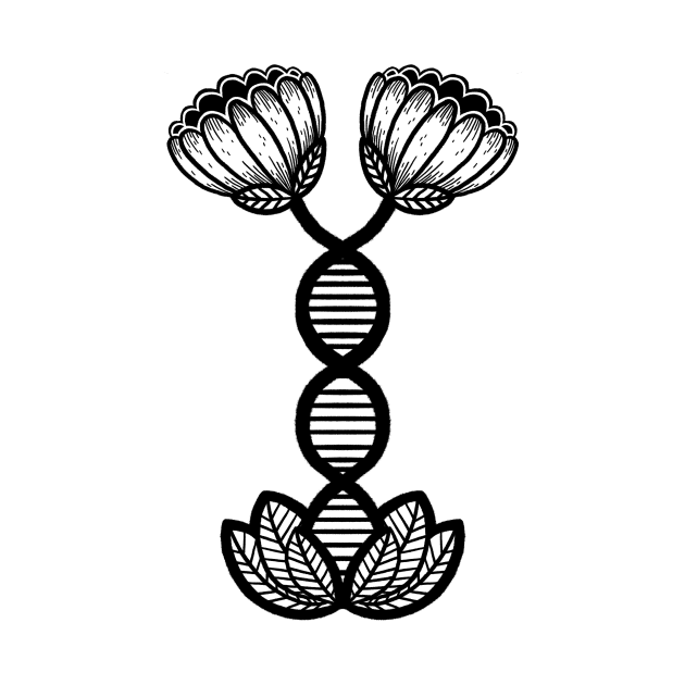 DNA Strand Flower by MollyFergusonArt