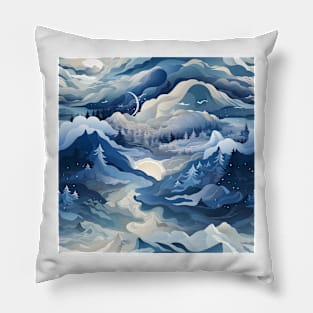 Fantasy Landscapes Mountains Pattern 4 Pillow