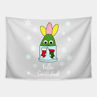 Feliz Cactidad - Hybrid Cactus In Christmas Themed Pot Tapestry