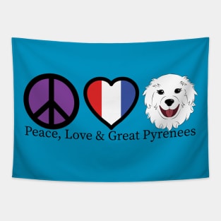 Peace Love and Great Pyrenees Tapestry