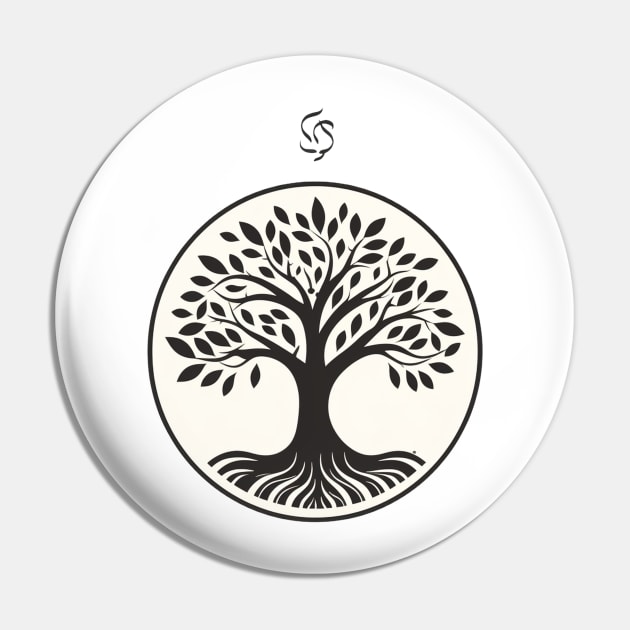 Deciduous Tree Silhouette in Black Pin by Greenbubble