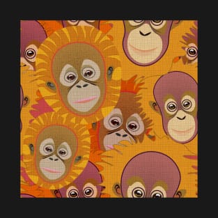 Orangutan baby faces surface design T-Shirt