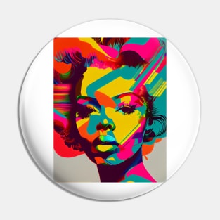 Abstract pop art style woman portrait Pin