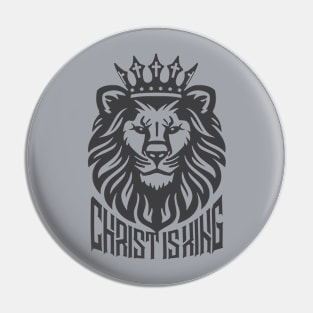 Christ is King - Jesus Christ - Christian T Shirt - Lion Pin