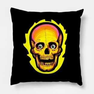 Flaming Skull Pillow