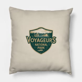Vintage Retro Voyageurs National Park Minnesota Landscape Pillow