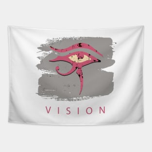 The Eye of Horus Vision in Grey & Pink Tapestry